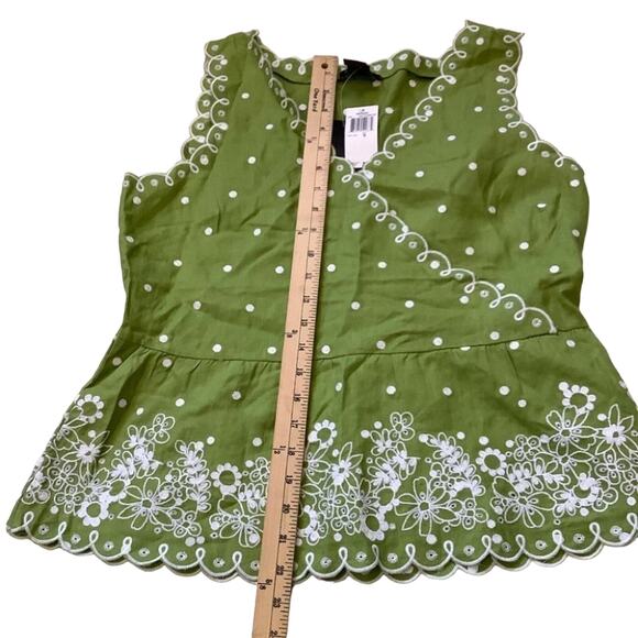 Grace Elements Size 14 Green Linen Grassy Field  Embroidered Spring NWT New Cute - Picture 2 of 11